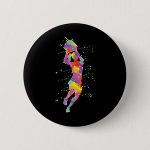 Basketball Girl 2 6 Cm Round Badge
