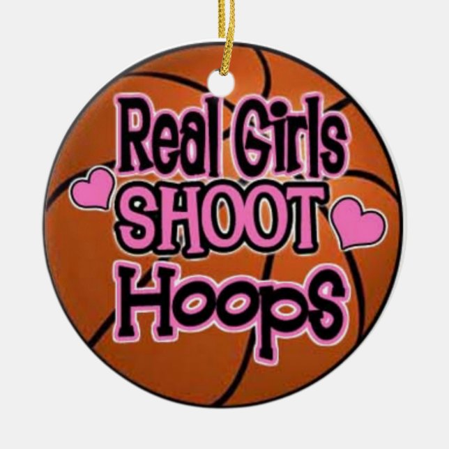 basketball girl ceramic tree decoration (Front)