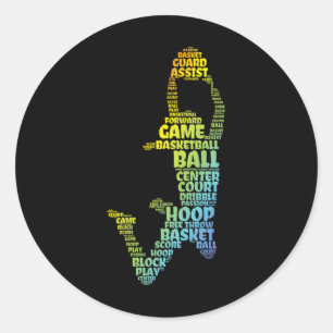 Basketball Girl  Classic Round Sticker