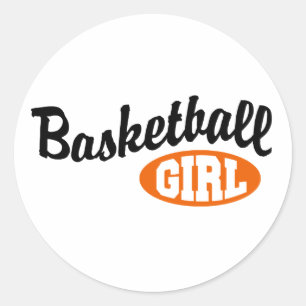 Basketball Girl Classic Round Sticker