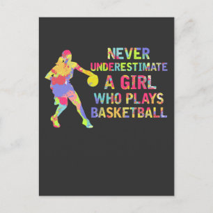 Basketball Girl Colourful Athlete Postcard