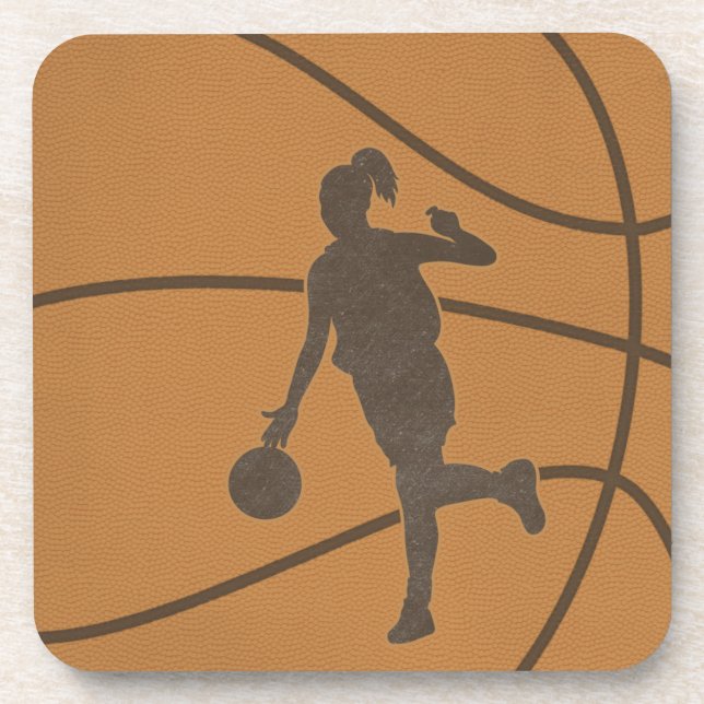 Basketball Girl Drink Coasters (Front)