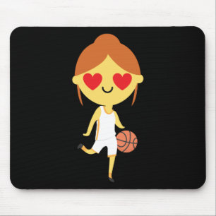 Basketball Girl Emoji Mouse Pad