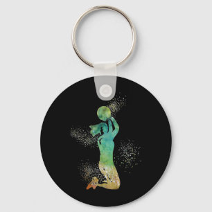 Basketball Girl Getting Points  Key Ring