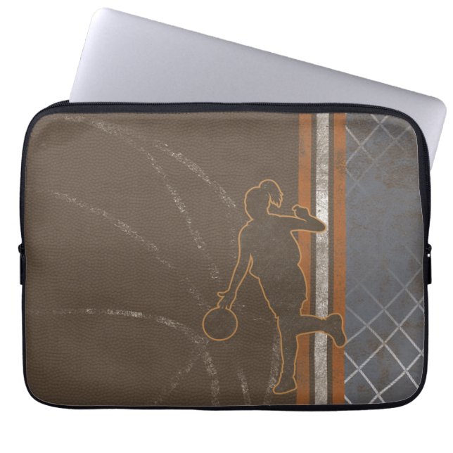Basketball Girl Laptop Sleeve (Front)