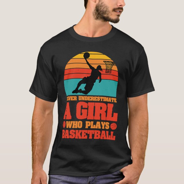 Basketball girl Player Basketballer Sports women f T-Shirt (Front)
