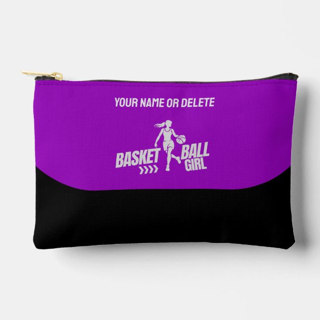 Basketball Girl Player, Birthday Gift, Team Accessory Pouch (Front)
