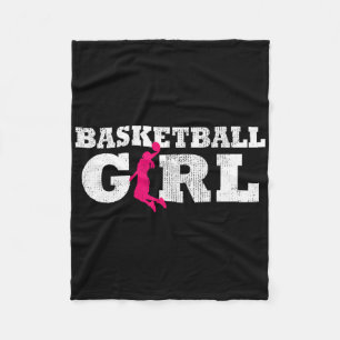 Basketball Girl Player Silhouette Sport Gift Fleece Blanket