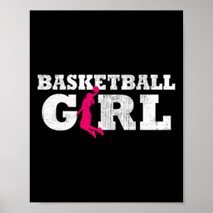 Basketball Girl Player Silhouette Sport Gift  Poster