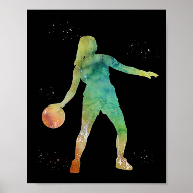Basketball Girl Playing  Poster (Front)
