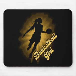 Basketball Girl Shadow In The Rays Mouse Pad