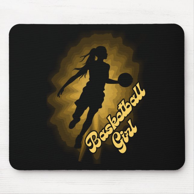 Basketball Girl Shadow In The Rays  Mouse Pad (Front)