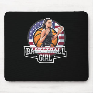 Basketball Girl Usa Mouse Pad