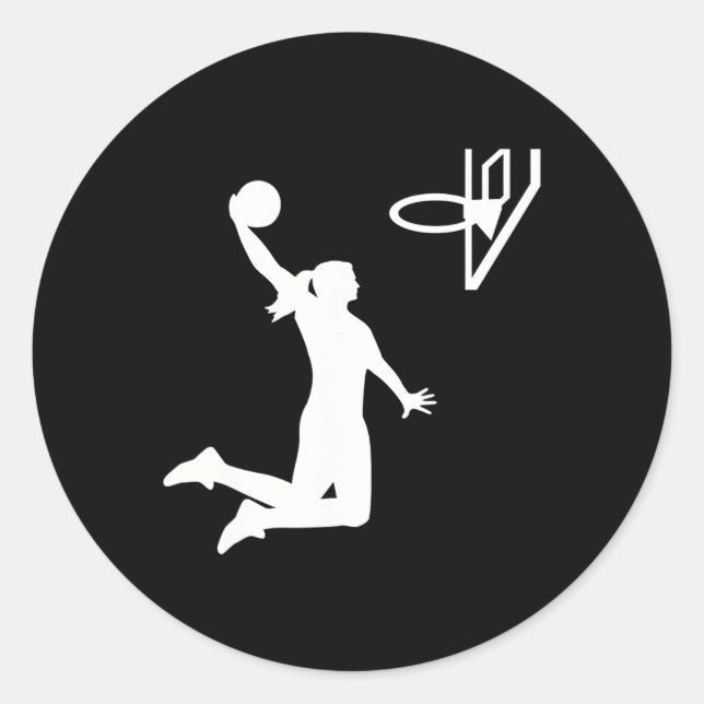 Basketball girl woman  classic round sticker (Front)