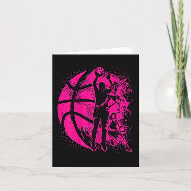 Basketball Girl Women Kids Female Basketball Team  Card (Front)