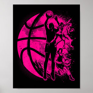 Basketball Girl Women Kids Female Basketball Team Poster