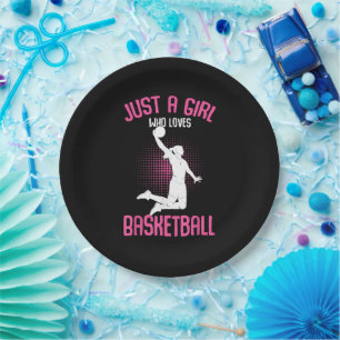 Basketball Girl Women Paper Plate