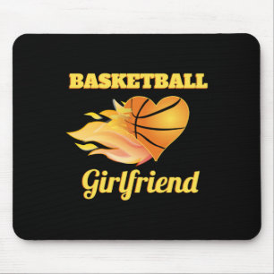 Basketball Girlfriend Fiery Heart Basketball Gift Mouse Pad