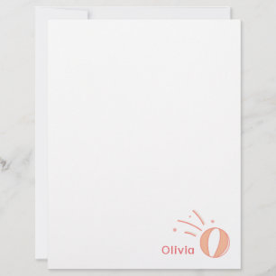 Basketball Girls Custom Name Gift Personalised  Letterhead
