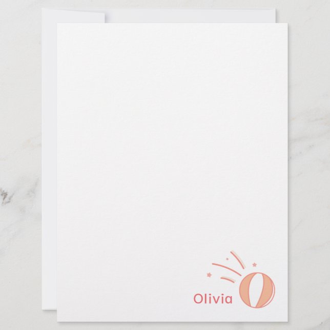 Basketball Girls Custom Name Gift Personalised  Letterhead (Front)