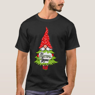 Basketball Gnome Buffalo Plaid Matching Christmas T-Shirt