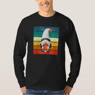 Basketball Gnome For Vintage Dad & Coach Retro Sun T-Shirt