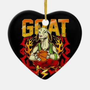Basketball Goat Gift Ceramic Ornament