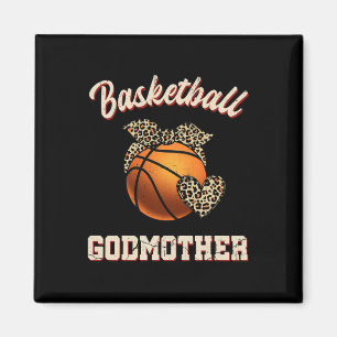 Basketball Godmother Bandanna Leopard Heart Fans M Magnet