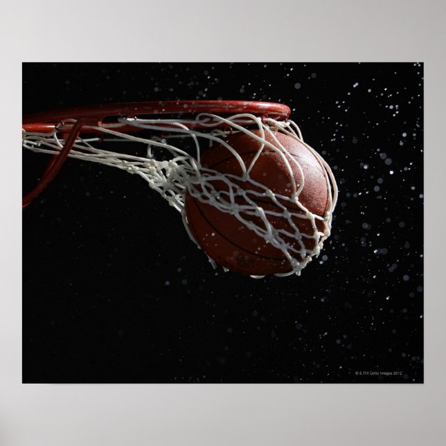 Basketball going through hoop 2 poster (Front)