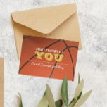 Basketball Gold Bar Mitzvah Thank You Note<br><div class="desc">Show your gratitude in style with these sporty Thank You Notes. Each line of text is fully customizable,  including optional inside message,  to say just what you want (delete to leave blank).

Find coordinating products in the Bar Mitzvah Celebration Collection.</div>