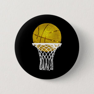 Basketball Gold Bball Trophy Sport Lover Gift Men 6 Cm Round Badge
