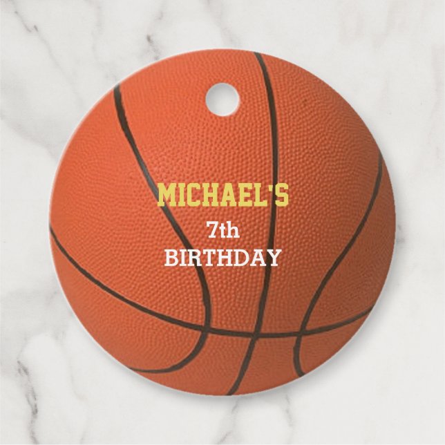 Basketball Gold Favour Tags (Front)