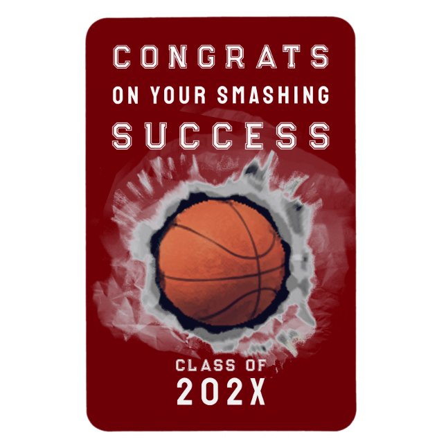 Basketball Graduation Congrats Magnet (Vertical)