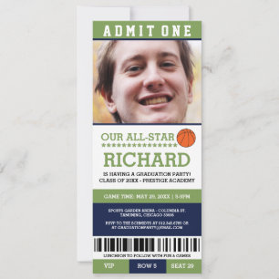 Basketball Graduation Party Invites