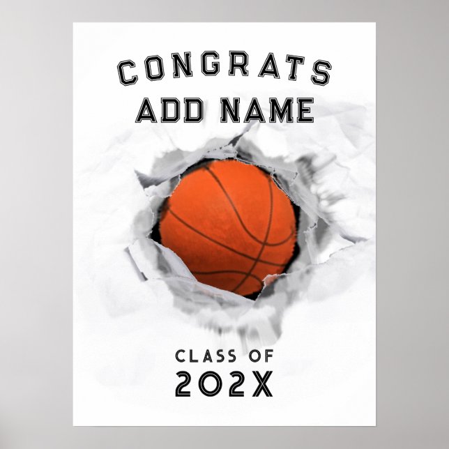 Basketball Graduation Poster (Front)