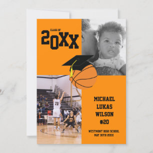 Basketball Graduation Sports Orange Announcement