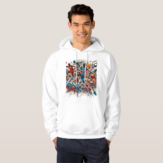 Basketball Graffiti Art Hoodie – Bold Sportswear (Front Full)