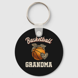 Basketball Grandma Leopard Basketball Player Key Ring