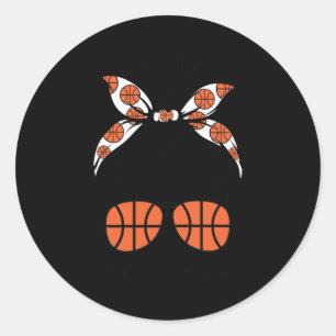 Basketball Grandma Life Messy Bun  Classic Round Sticker