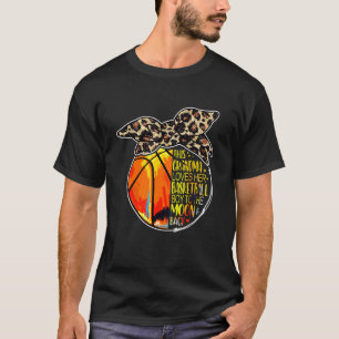Basketball Grandma Vintage Leopard Messy Bun T-Shirt