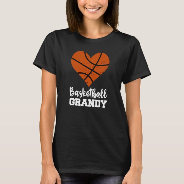 Basketball Grandy Basketball Heart Grandma Grandy T-Shirt (Front)