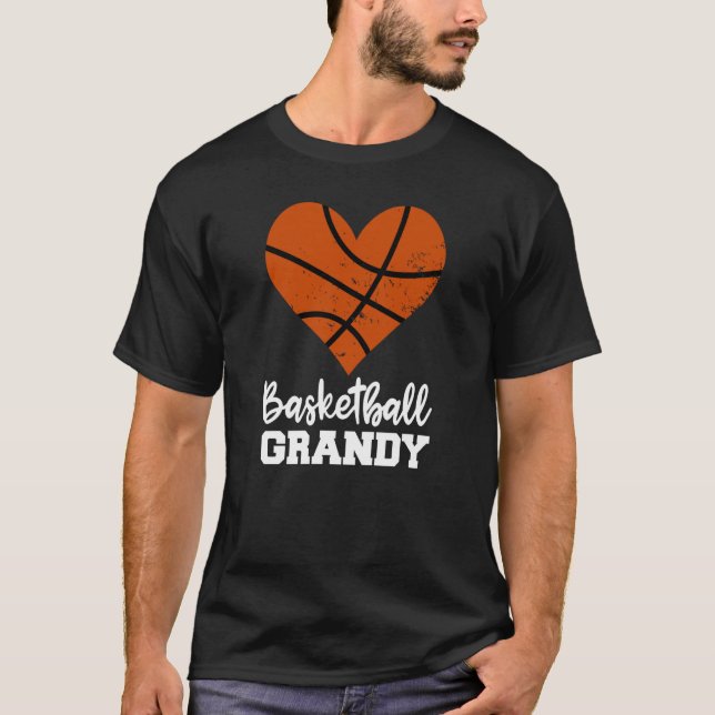 Basketball Grandy Basketball Heart Grandma Grandy T-Shirt (Front)