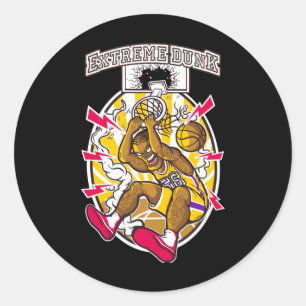 Basketball Graphic Classic Round Sticker