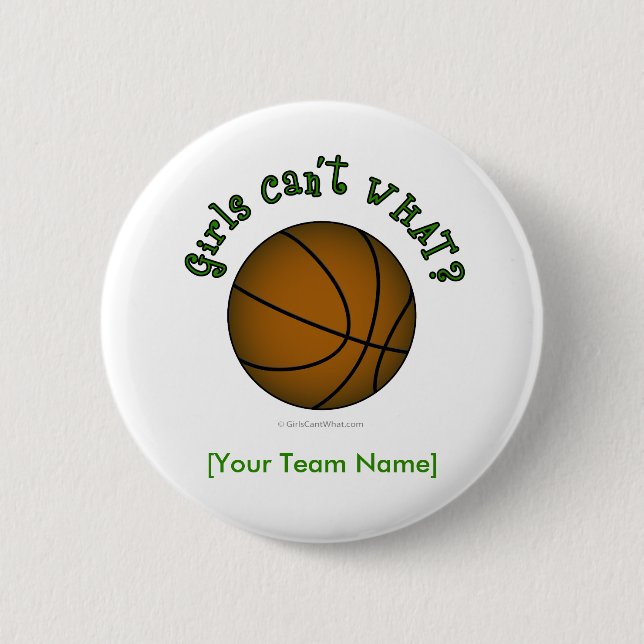 Basketball - Green 6 Cm Round Badge (Front)