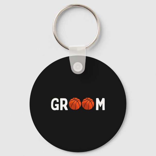 Basketball Groom Wedding Funny  Key Ring (Front)
