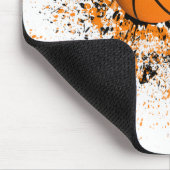 Basketball Grunge Paint Splatter Orange Black Cool Mouse Pad (Corner)