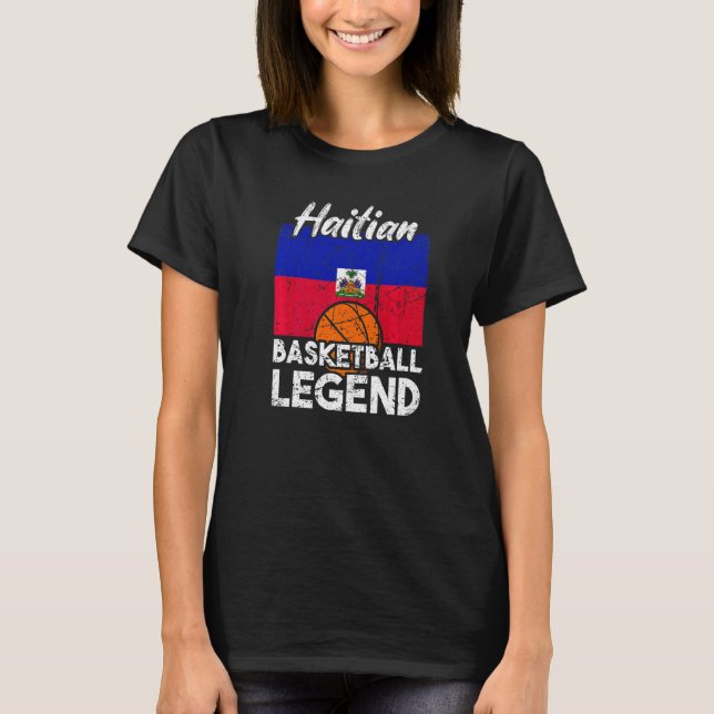Basketball Haitian Style Haiti Haitian Flag Basket T-Shirt (Front)