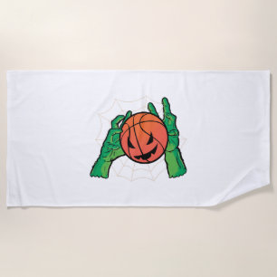 Basketball Halloween Beach Towel