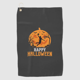 Basketball Halloween Dunk Pumpkin Design_1 Golf Towel