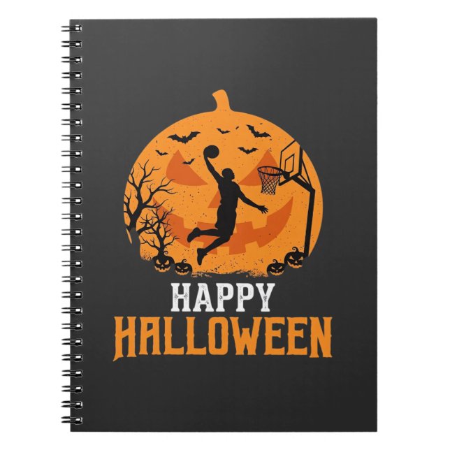 Basketball Halloween Dunk Pumpkin Design_1 Notebook (Front)